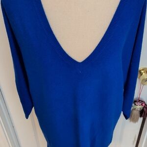 New York & Company Royal Blue V-Neck Sweater